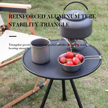 Cargar imagen en el visor de la galería, Lightweight Portable Aluminum Height Adjustable Small Round Outdoor Folding Picnic/Camping Table (Black/Green)
