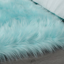 Carica l&#39;immagine nel visualizzatore di Gallery, &quot;Cozy Collection&quot; Ultra Soft Fluffy Faux Fur Sheepskin Area Rug, Teal
