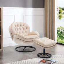 Charger l&#39;image dans la galerie, Accent Lounge Gaming Chair with Ottoman, Beige
