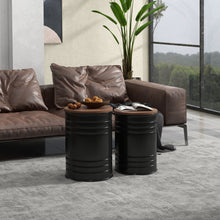 Load image into Gallery viewer, HOMCOM Nesting Storage Ottomans Set of 2 with Lids, Hidden Space
