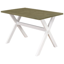 Charger l&#39;image dans la galerie, TOPMAX Farmhouse Rustic Wood Kitchen Dining Table with X-shape Legs, Gray Green
