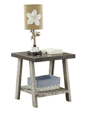 Charger l&#39;image dans la galerie, Athens Contemporary Two-Tone Wood Shelf End Table, Weathered Walnut and Gray
