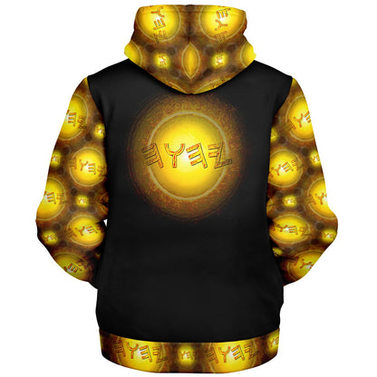 Creator Yahuah 01: Sun, Earth & Fire Designer Microfleece Unisex Zip Hoodie