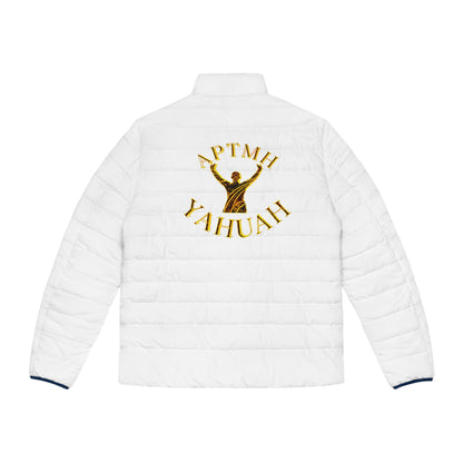 All Praise The Most High Yahuah 01-01 Men's Designer Puffer Jacket, White