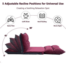 Load image into Gallery viewer, Orisfur Lazy Sofa Adjustable Folding Futon Sofa Video Gaming Sofa with Two Pillows (Burgundy)
