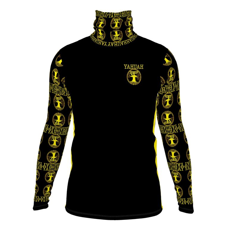 Yahuah-Tree of Life 02-01 Elect Men's Designer Slim Fit Turtleneck Sweatshirt