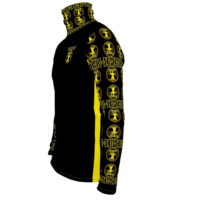 Yahuah-Tree of Life 02-01 Elect Men's Designer Slim Fit Turtleneck Sweatshirt