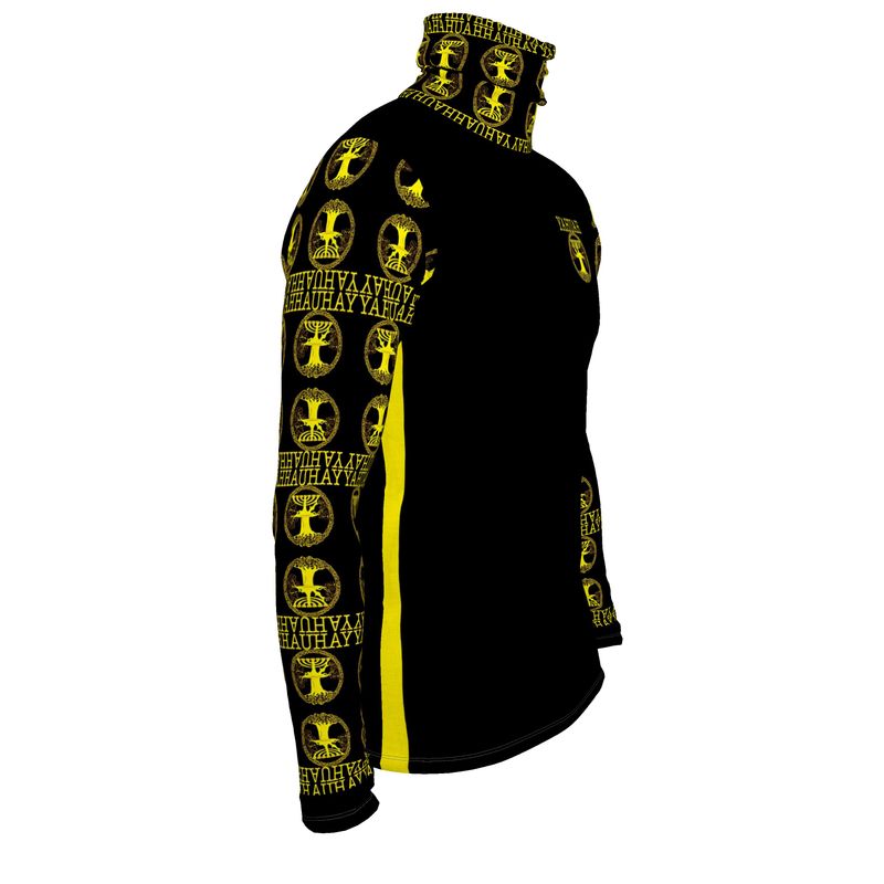 Yahuah-Tree of Life 02-01 Elect Men's Designer Slim Fit Turtleneck Sweatshirt