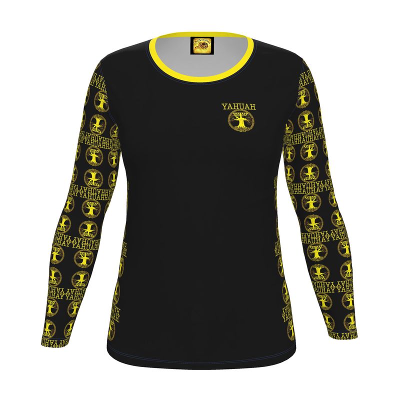 Yahuah-Tree of Life 02-01 Elect Ladies Designer Long Sleeve Jersey T-shirt