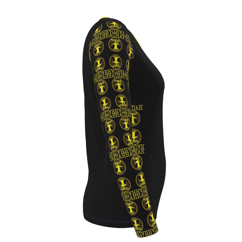 Yahuah-Tree of Life 02-01 Elect Ladies Designer Long Sleeve Jersey T-shirt