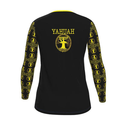 Yahuah-Tree of Life 02-01 Elect Ladies Designer Long Sleeve Jersey T-shirt
