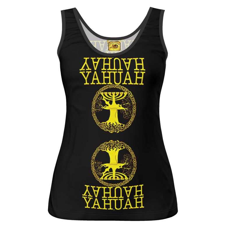 Yahuah-Tree of Life 02-01 Royal Ladies Designer Scoop Neck Tank Top
