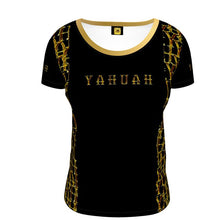 Cargar imagen en el visor de la galería, Camo Yahuah 02-01 Ladies Designer Scoop Neck T-shirt
