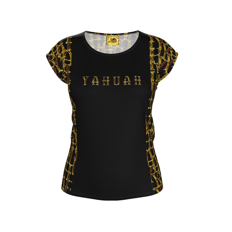 Camo Yahuah 02-01 Ladies Designer Loose Fit Scoop Neck Cap Sleeve T-shirt