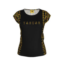 Cargar imagen en el visor de la galería, Camo Yahuah 02-01 Ladies Designer Loose Fit Scoop Neck Cap Sleeve T-shirt
