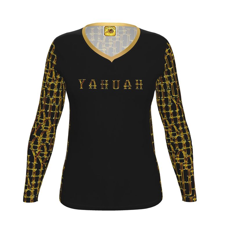 Camo Yahuah 02-01 Ladies Designer V-neck Long Sleeve Jersey T-shirt