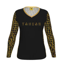Load image into Gallery viewer, Camo Yahuah 02-01 Ladies Designer V-neck Long Sleeve Jersey T-shirt
