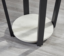 Cargar imagen en el visor de la galería, Elysian Contemporary Round End Table with Shelf, Off-White
