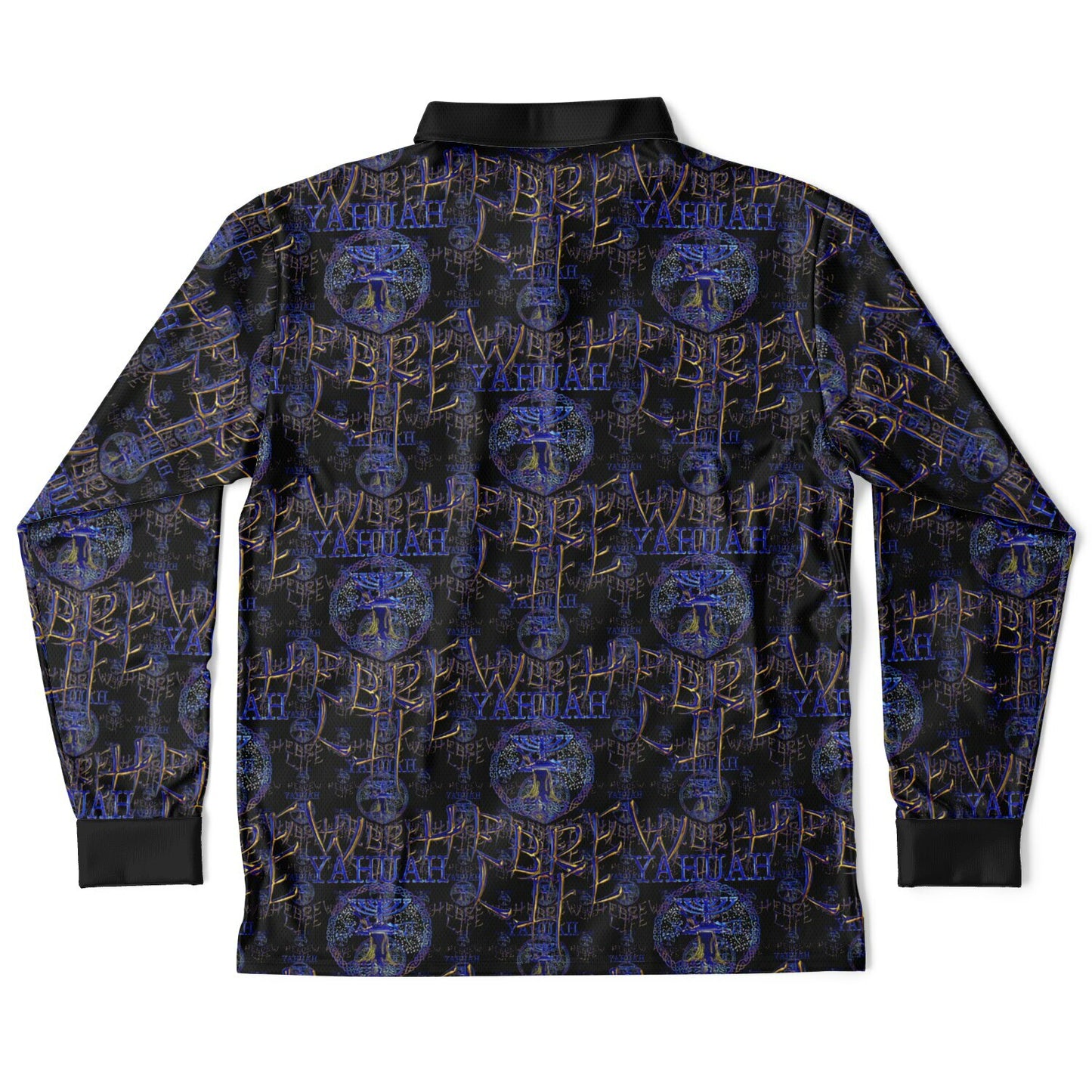Hebrew Life 01-02 Men’s Designer Long Sleeve Polo Shirt