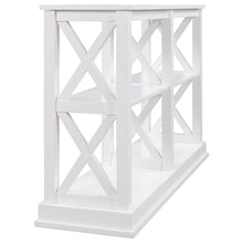 Load image into Gallery viewer, TREXM Sofa Table with 3-Tier Open Storage Spaces and &quot;X&quot; Legs (White)

