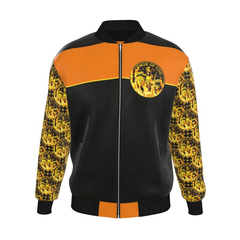 ARMOR OF GOD 01 Men's Designer Reversible Silk Bomber Jacket
