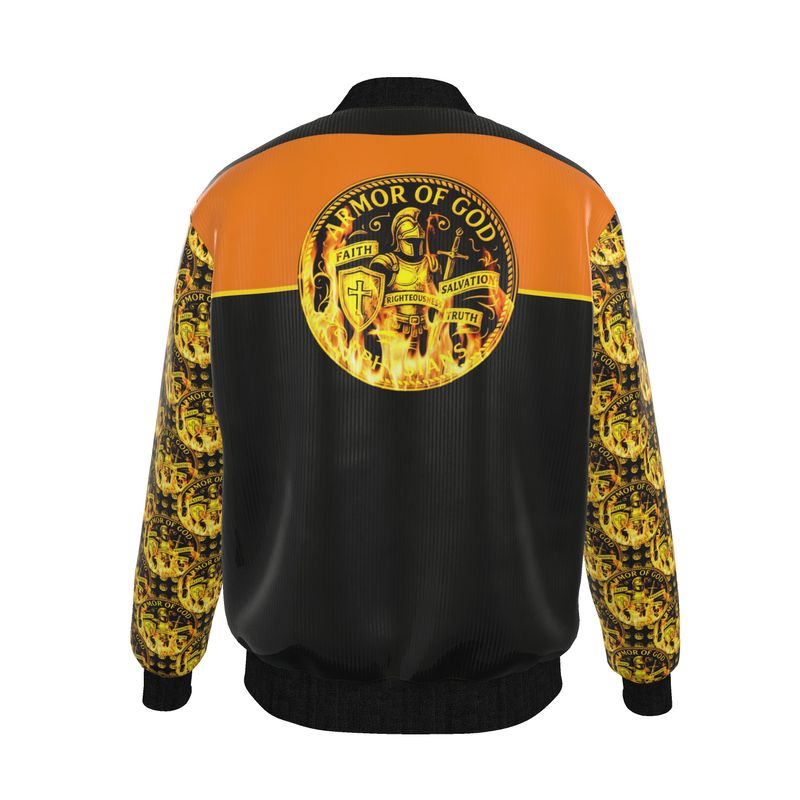 ARMOR OF GOD 01 Men's Designer Reversible Silk Bomber Jacket