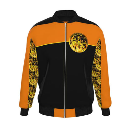 ARMOR OF GOD 01 Men's Designer Reversible Silk Bomber Jacket