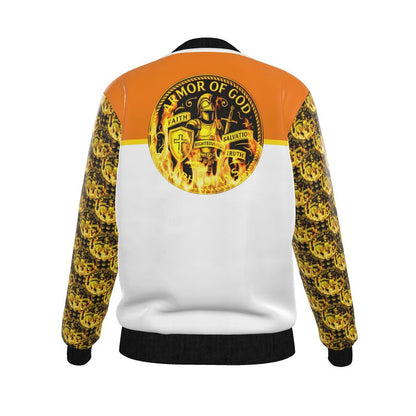 ARMOR OF GOD 01 Ladies Designer Reversible Silk Bomber Jacket