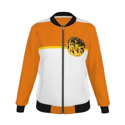 ARMOR OF GOD 01 Ladies Designer Reversible Silk Bomber Jacket