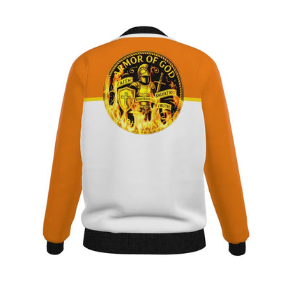 ARMOR OF GOD 01 Ladies Designer Reversible Silk Bomber Jacket