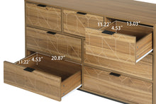 Load image into Gallery viewer, Modern 7 Drawer Wood Dresser, Walnut Color
