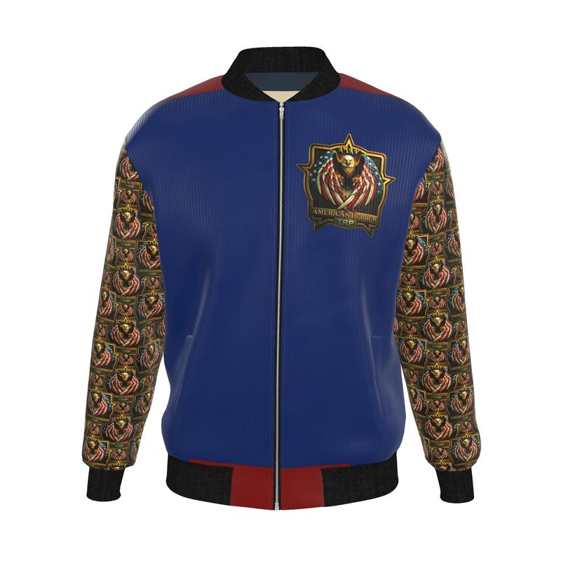American Hebrew: Shield of the Set-Apart Men's Reversible Silk Bomber Jacket