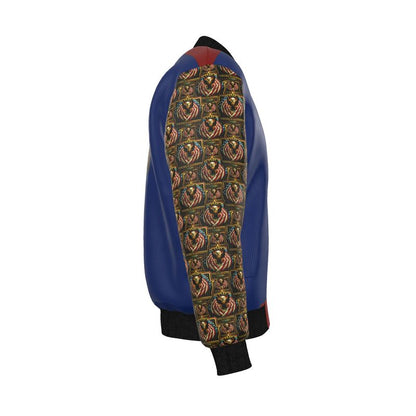 American Hebrew: Shield of the Set-Apart Men's Reversible Silk Bomber Jacket