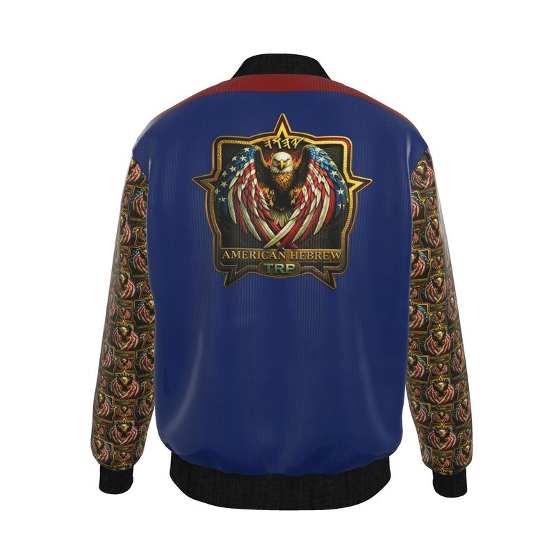 American Hebrew: Shield of the Set-Apart Men's Reversible Silk Bomber Jacket