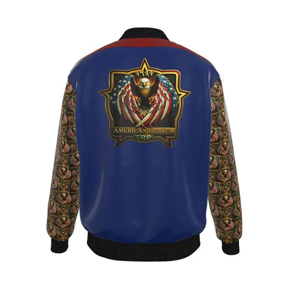American Hebrew: Shield of the Set-Apart Men's Reversible Silk Bomber Jacket