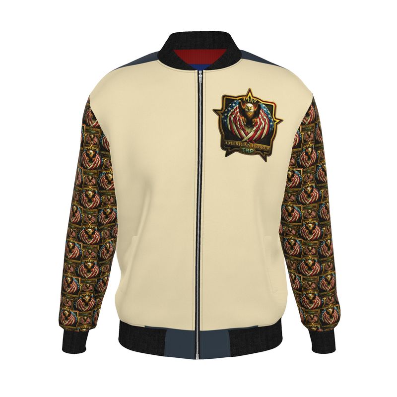 American Hebrew: Shield of the Set-Apart Men's Reversible Silk Bomber Jacket