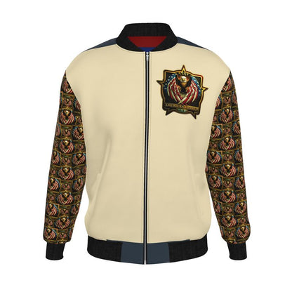 American Hebrew: Shield of the Set-Apart Men's Reversible Silk Bomber Jacket