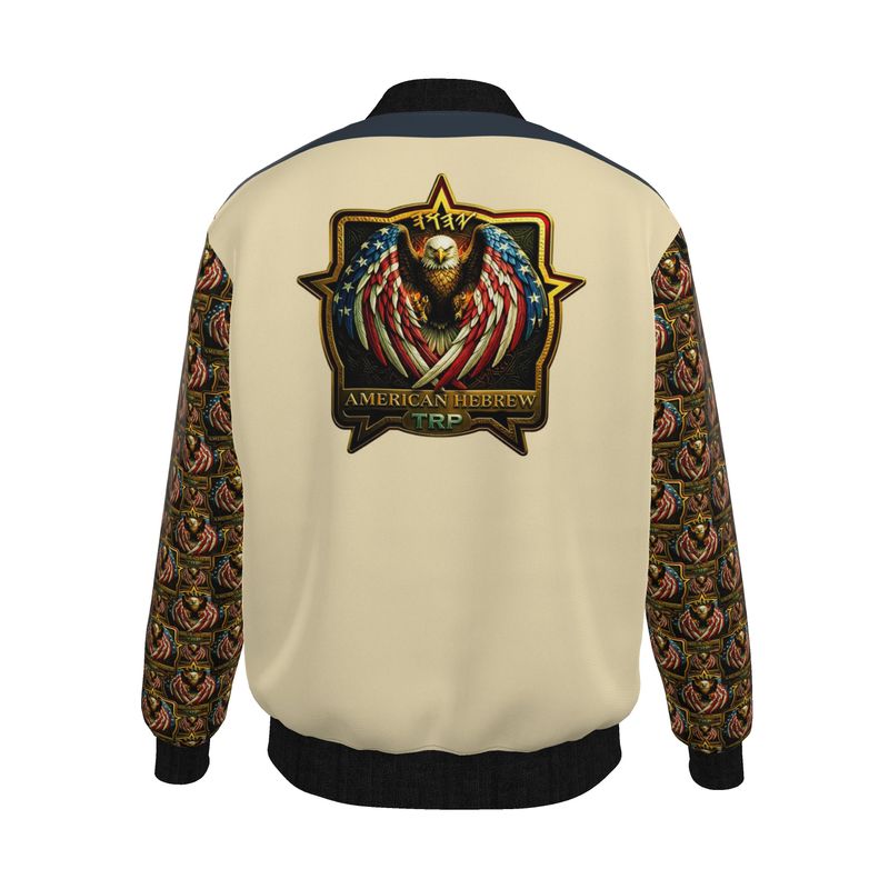 American Hebrew: Shield of the Set-Apart Men's Reversible Silk Bomber Jacket