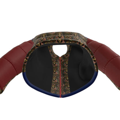 American Hebrew: Shield of the Set-Apart Men's Stand Collar Puffer Jacket