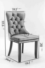 Cargar imagen en el visor de la galería, High-end Tufted Solid Wood Contemporary Flax Upholstered Dining Chair with Wood Legs Nailhead Trim 2-Pcs Set, Light Gray
