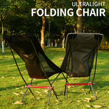 Cargar imagen en el visor de la galería, Portable Folding Outdoor Heighten Moon Chair (Black, Gray, Yellow, Orange)
