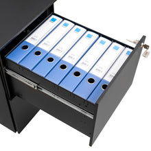 Cargar imagen en el visor de la galería, 2 Drawer Steel Mobile Rolling File Cabinet with Lock on Anti-tilt Wheels (Black)
