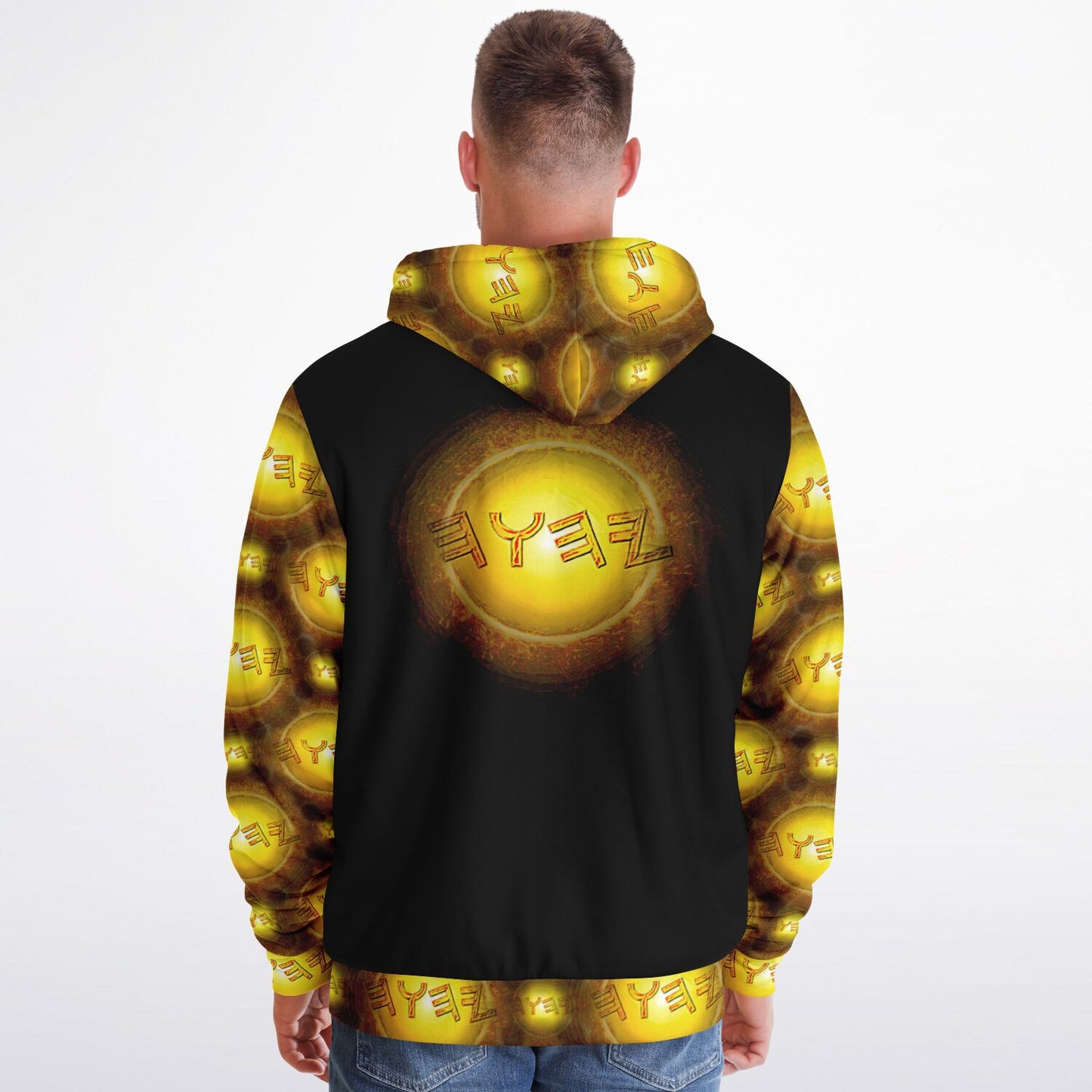 Creator Yahuah 01: Sun, Earth & Fire Designer Microfleece Unisex Zip Hoodie