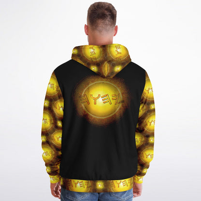 Creator Yahuah 01: Sun, Earth & Fire Designer Microfleece Unisex Zip Hoodie