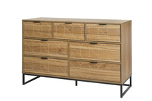 Charger l&#39;image dans la galerie, Modern 7 Drawer Wood Dresser, Walnut Color
