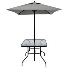 Charger l&#39;image dans la galerie, Five Piece Outdoor Metal Patio Dining Set with Umbrella (Black)

