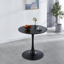 Charger l&#39;image dans la galerie, Mid Century 31.5&quot; Small Round MDF Black Tulip Dining Table for 2-4 People
