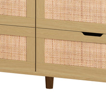 Carica l&#39;immagine nel visualizzatore di Gallery, 43.31&quot; 6 Drawer Rattan Dresser with LED Lights, USB Ports and Power Outlet, Natural
