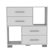 Carica l&#39;immagine nel visualizzatore di Gallery, Krista Four Drawer Dresser with Two Open Shelves (White)
