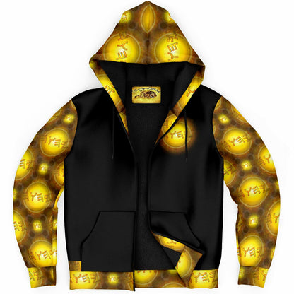 Creator Yahuah 01: Sun, Earth & Fire Designer Microfleece Unisex Zip Hoodie